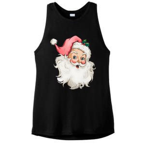 Christmas Holiday Santa Claus Funny Cute Ladies PosiCharge Tri-Blend Wicking Tank