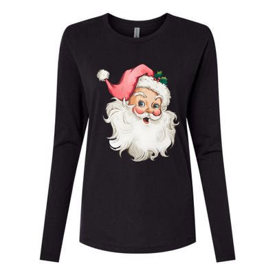 Christmas Holiday Santa Claus Funny Cute Womens Cotton Relaxed Long Sleeve T-Shirt