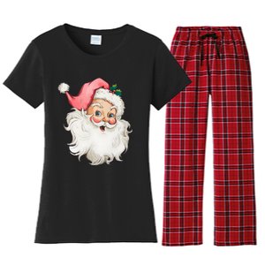 Christmas Holiday Santa Claus Funny Cute Women's Flannel Pajama Set