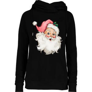 Christmas Holiday Santa Claus Funny Cute Womens Funnel Neck Pullover Hood