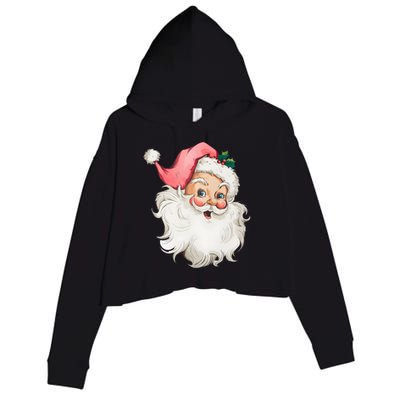 Christmas Holiday Santa Claus Funny Cute Crop Fleece Hoodie