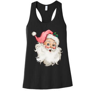 Christmas Holiday Santa Claus Funny Cute Women's Racerback Tank