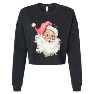 Christmas Holiday Santa Claus Funny Cute Cropped Pullover Crew