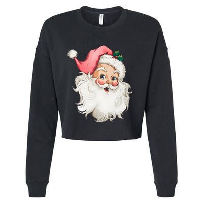 Christmas Holiday Santa Claus Funny Cute Cropped Pullover Crew