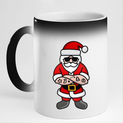 Cool Hipster Santa Claus Tattoo Christmas Hard Rock Gift 11oz Black Color Changing Mug