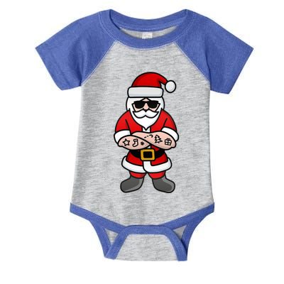 Cool Hipster Santa Claus Tattoo Christmas Hard Rock Gift Infant Baby Jersey Bodysuit