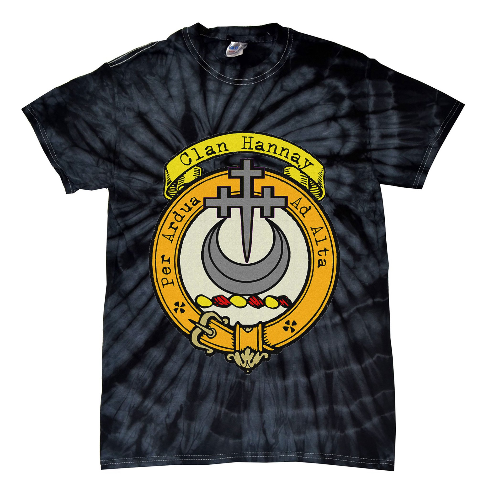 Clan Hannay Scottish Crest Tie-Dye T-Shirt