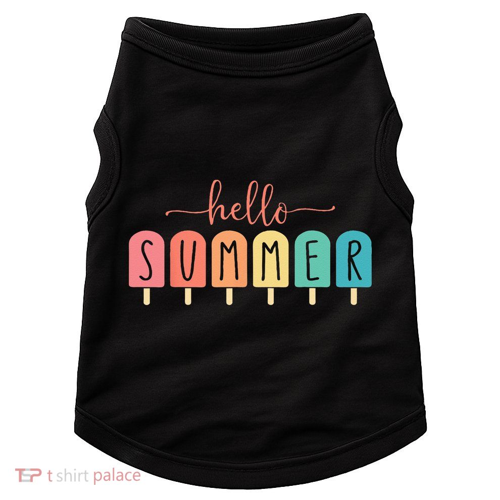 Colorful Hello Summer Popsicle Graphic Doggie Tank