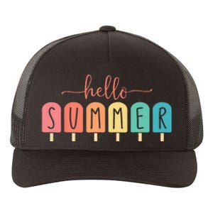 Colorful Hello Summer Popsicle Graphic Yupoong Adult 5-Panel Trucker Hat