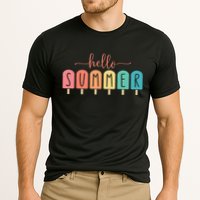 Colorful Hello Summer Popsicle Graphic Performance Shirt