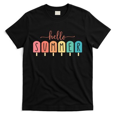 Colorful Hello Summer Popsicle Graphic T-Shirt