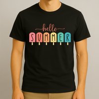 Colorful Hello Summer Popsicle Graphic T-Shirt