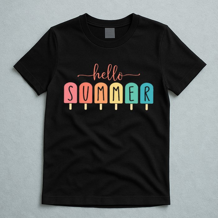 Colorful Hello Summer Popsicle Graphic T-Shirt