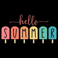 Colorful Hello Summer Popsicle Graphic T-Shirt
