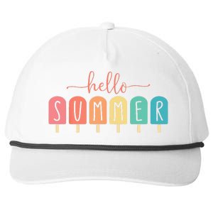 Colorful Hello Summer Popsicle Graphic Snapback Five-Panel Rope Hat