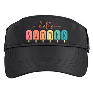 Colorful Hello Summer Popsicle Graphic Adult Drive Performance Visor