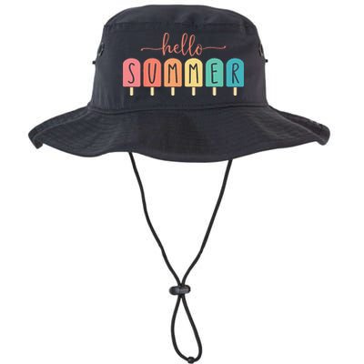 Colorful Hello Summer Popsicle Graphic Bucket Hat