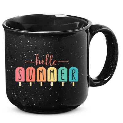 Colorful Hello Summer Popsicle Graphic 15oz Campfire Ceramic Mug