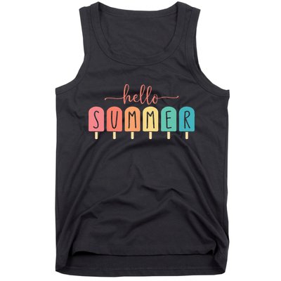 Colorful Hello Summer Popsicle Graphic Tank Top