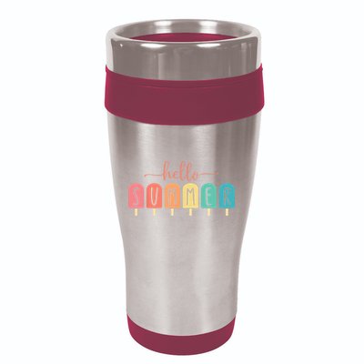 Colorful Hello Summer Popsicle Graphic 16oz Travel Tumbler