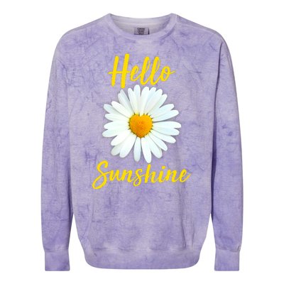 Cute Hello Sunshine Heart Daisy Flower Colorblast Crewneck Sweatshirt