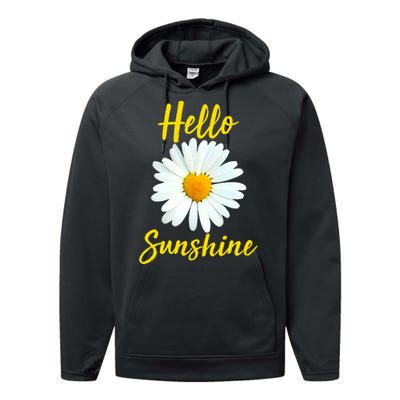 Cute Hello Sunshine Heart Daisy Flower Performance Fleece Hoodie