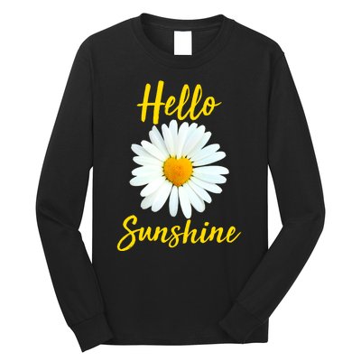 Cute Hello Sunshine Heart Daisy Flower Long Sleeve Shirt