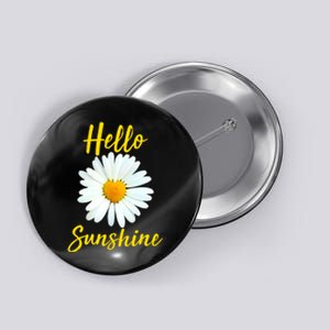 Cute Hello Sunshine Heart Daisy Flower Button