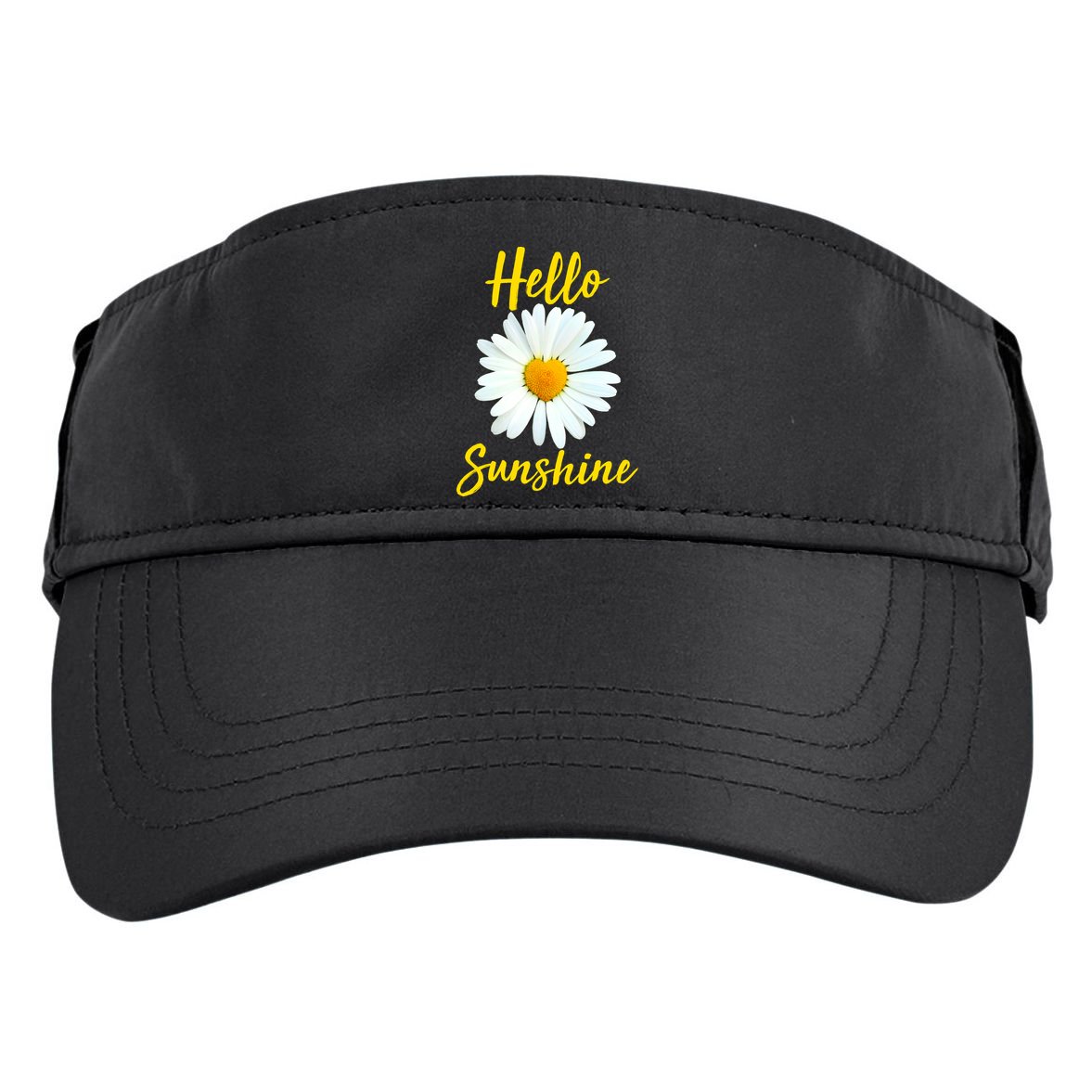 Cute Hello Sunshine Heart Daisy Flower Adult Drive Performance Visor