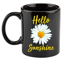 Cute Hello Sunshine Heart Daisy Flower 11oz C Handle Ceramic Mug