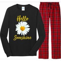 Cute Hello Sunshine Heart Daisy Flower Long Sleeve Pajama Set