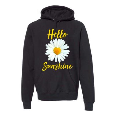 Cute Hello Sunshine Heart Daisy Flower Premium Hoodie