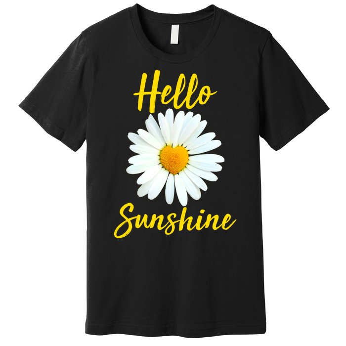 Cute Hello Sunshine Heart Daisy Flower Premium T-Shirt