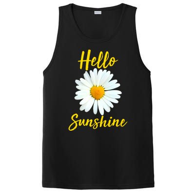 Cute Hello Sunshine Heart Daisy Flower PosiCharge Competitor Tank