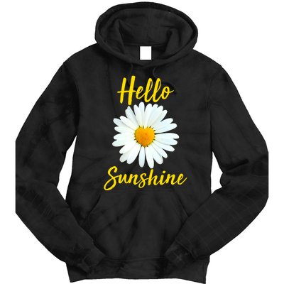 Cute Hello Sunshine Heart Daisy Flower Tie Dye Hoodie