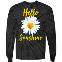 Cute Hello Sunshine Heart Daisy Flower Tie-Dye Long Sleeve Shirt