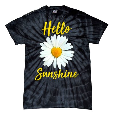 Cute Hello Sunshine Heart Daisy Flower Tie-Dye T-Shirt