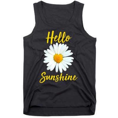 Cute Hello Sunshine Heart Daisy Flower Tank Top