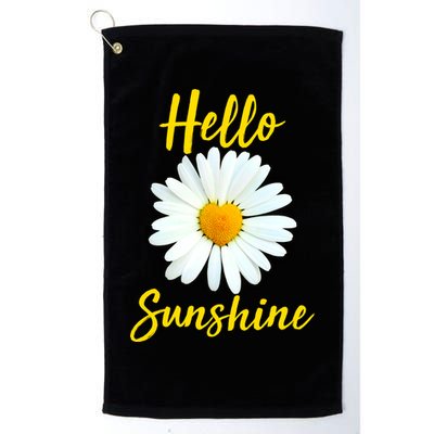 Cute Hello Sunshine Heart Daisy Flower Golf Towel