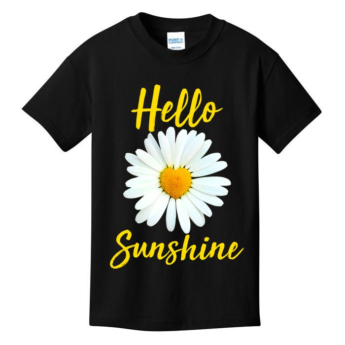 Cute Hello Sunshine Heart Daisy Flower Kids T-Shirt
