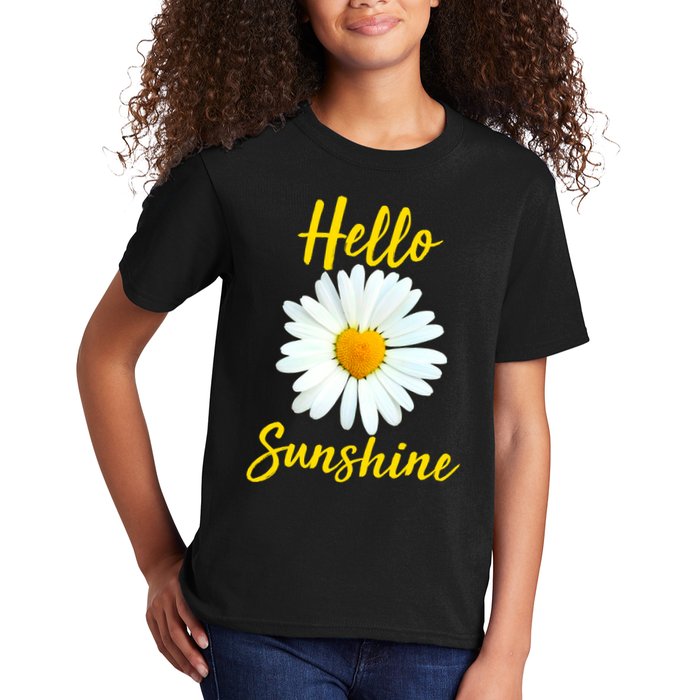 Cute Hello Sunshine Heart Daisy Flower Kids T-Shirt