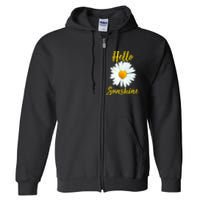 Cute Hello Sunshine Heart Daisy Flower Full Zip Hoodie