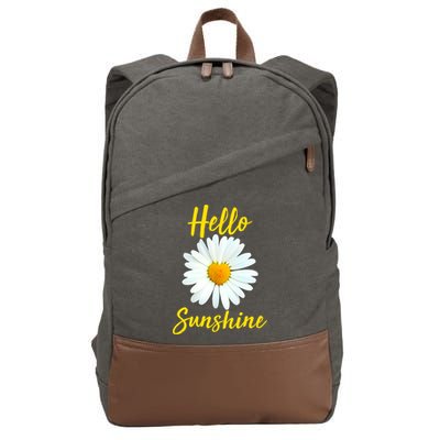Cute Hello Sunshine Heart Daisy Flower Cotton Canvas Backpack