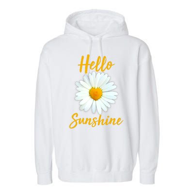 Cute Hello Sunshine Heart Daisy Flower Garment-Dyed Fleece Hoodie