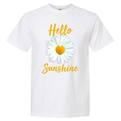 Cute Hello Sunshine Heart Daisy Flower Garment-Dyed Heavyweight T-Shirt