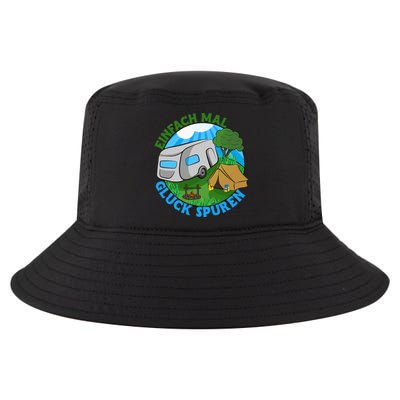 Camper & Hiking Saying Simply Feel Glück Camping (German Language Cool Comfort Performance Bucket Hat