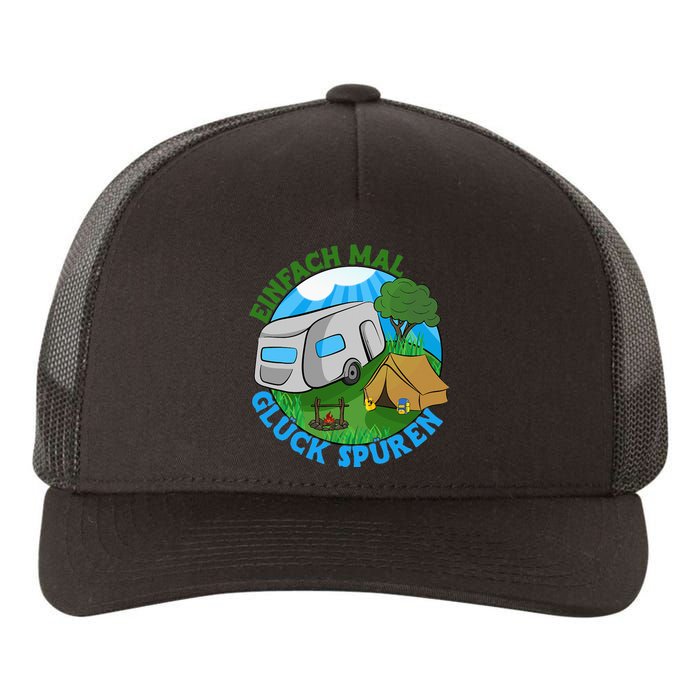 Camper & Hiking Saying Simply Feel Glück Camping (German Language Yupoong Adult 5-Panel Trucker Hat