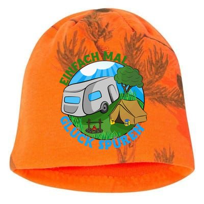 Camper & Hiking Saying Simply Feel Glück Camping (German Language Kati - Camo Knit Beanie