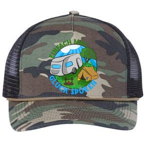 Camper & Hiking Saying Simply Feel Glück Camping (German Language Retro Rope Trucker Hat Cap