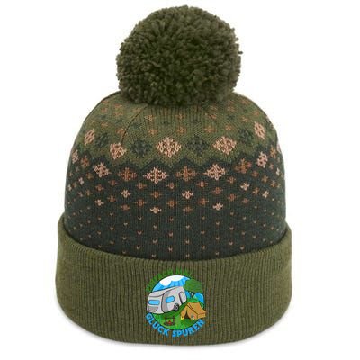 Camper & Hiking Saying Simply Feel Glück Camping (German Language The Baniff Cuffed Pom Beanie